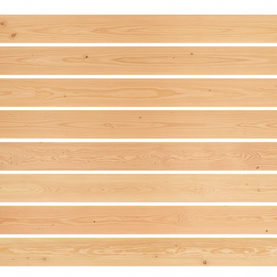 Mehrere horizontale Dielen mit sichtbarer Maserung und einzelnen Ästen.