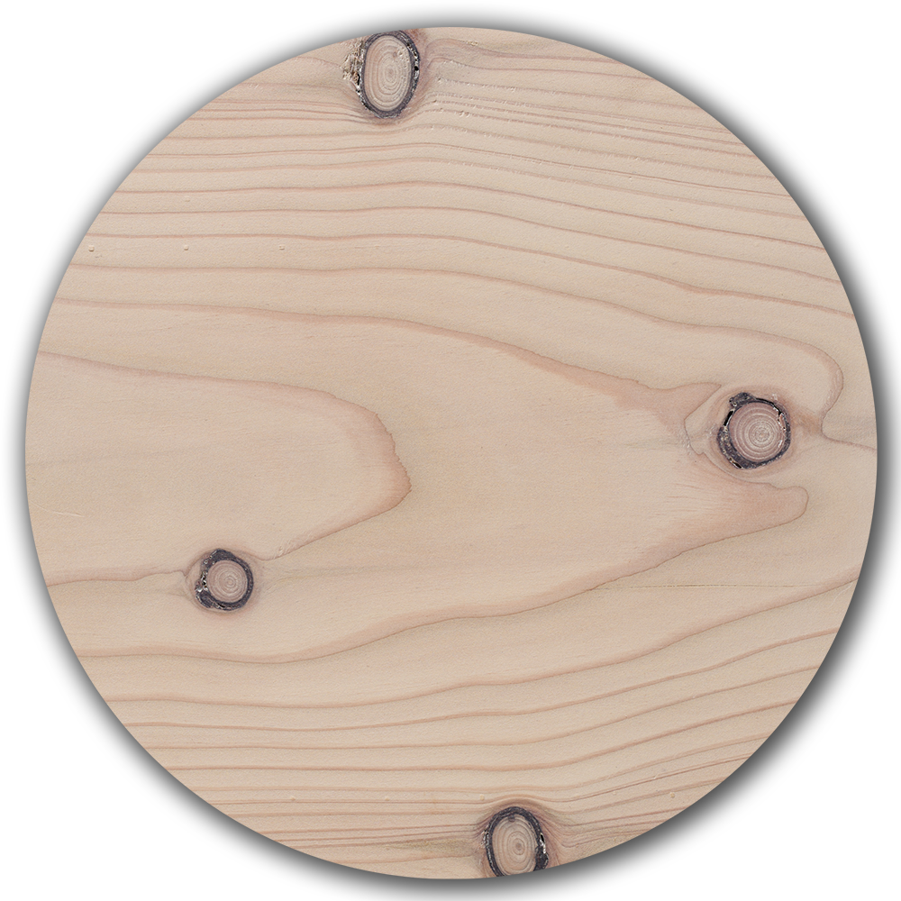 Lärche-Holzboden, Oberfläche Lauge Weiß und Seife weiß, heller Ton mit leicht rosigem Schimmer und feiner Maserung.