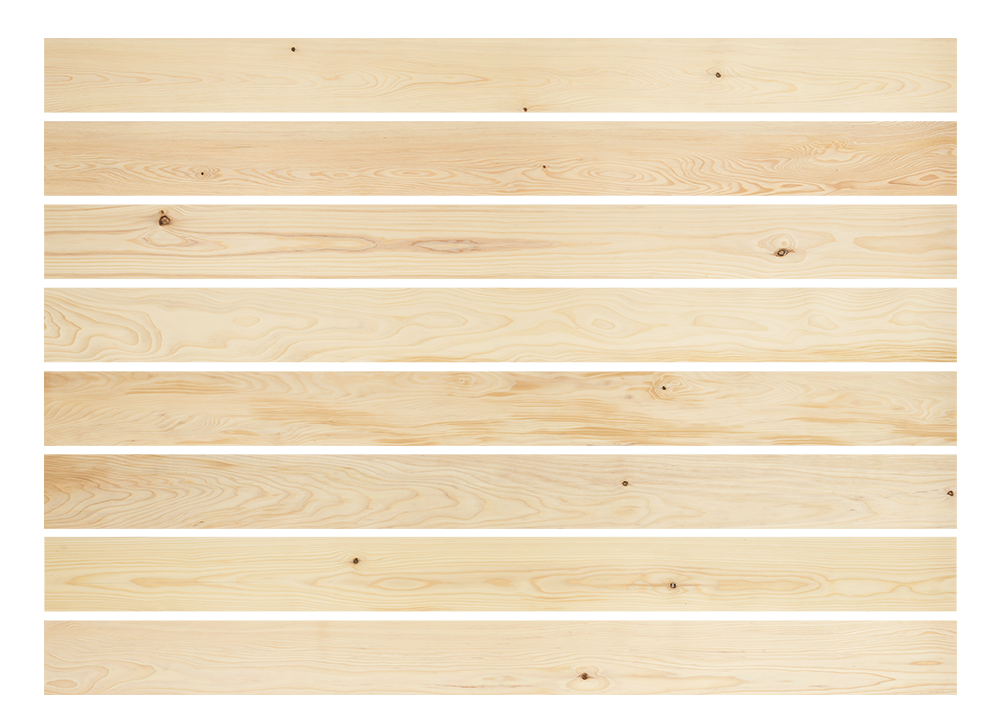 Several parallel white fir planks with visible grain and occasional knots, arranged horizontally.
