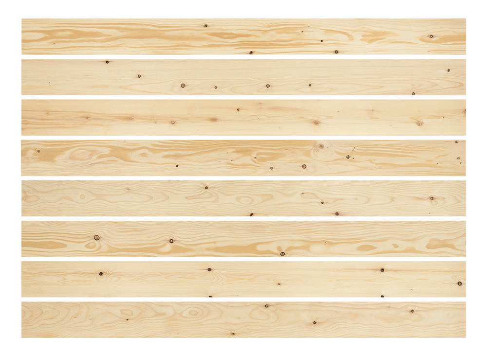 Several parallel white fir planks with visible grain and knots, arranged horizontally.