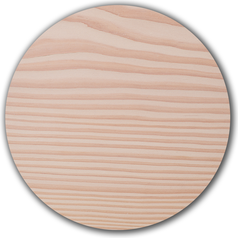 Parquet en Douglas, surface Soude de blanc & huile blanche, ton clair avec un veinage fin.